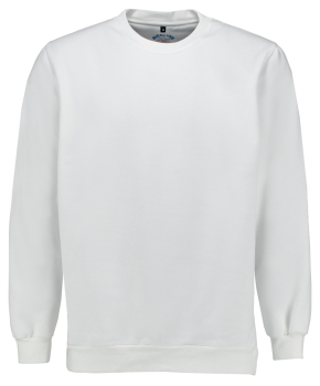 Das weiße bioaktive Sweatshirt verhindert auch bei köperlicher Aktivität zuverlässig die Entstehung von Schweißgeruch auf der Faser.